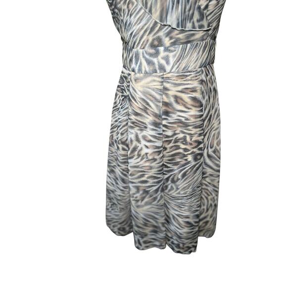Dalia Dress Women Small Leopard Polyester V Neck Ruffle Wrap Pull On Cap Sleeve‎ - Picture 4 of 16